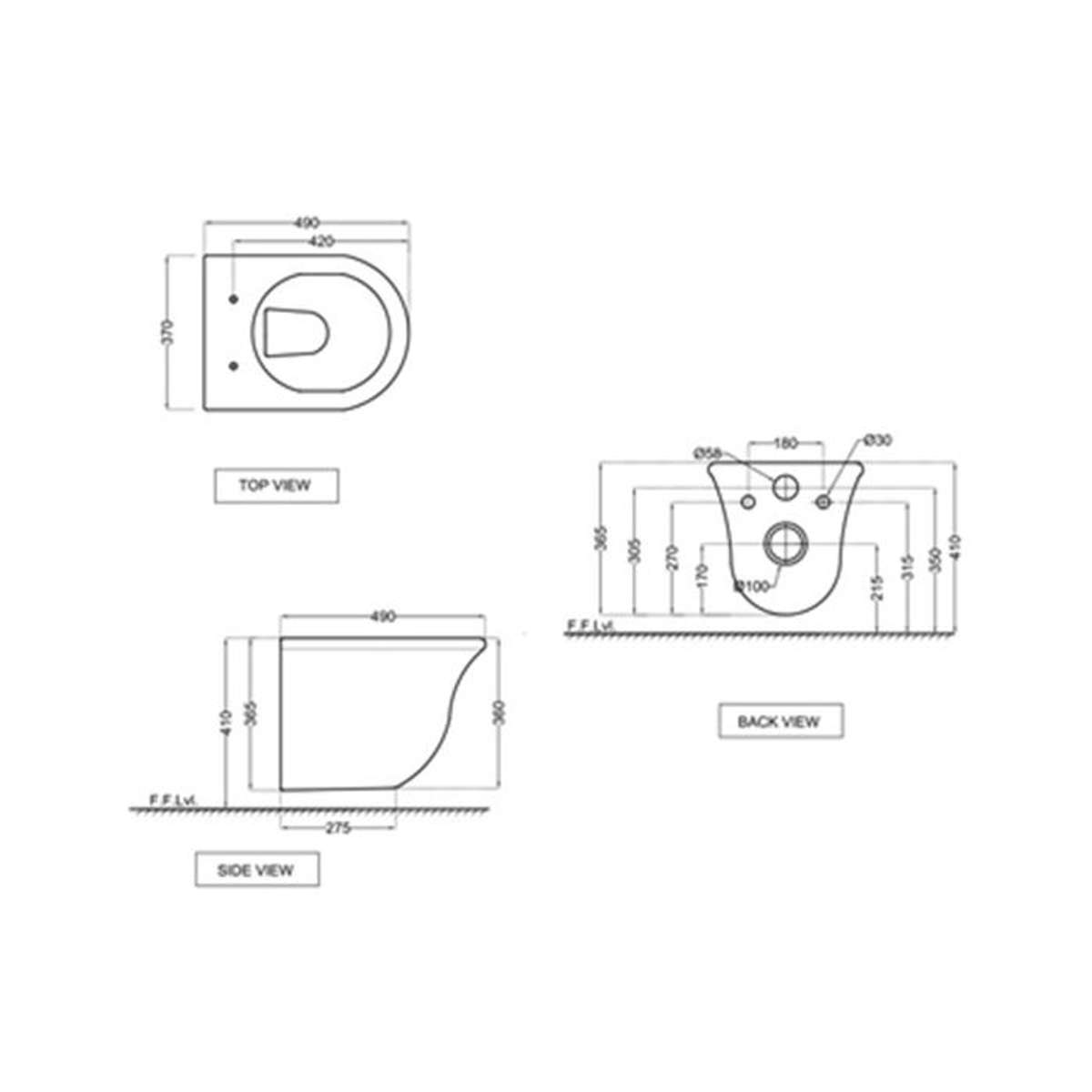 Jaquar Rimless Blind Installation Wall Hung WC ONS WHT 10953BIUFSM