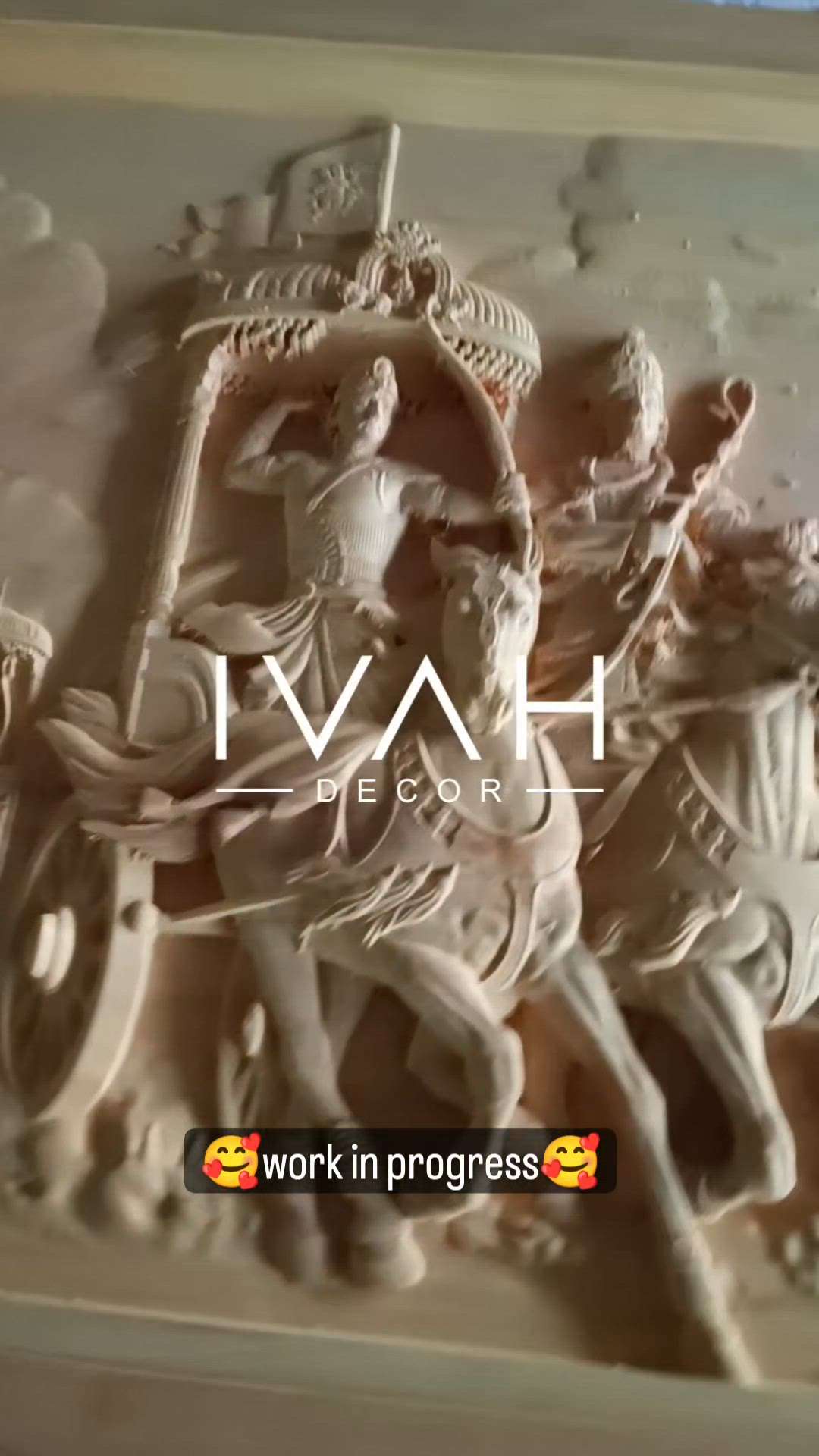 Krishna as Parthasarathi , The Chariot driver of Arjuna In Bhagavad - Gita - Wood carving Wall Decor -  IVAH Decor
#IVAH #ivahdecor #godswoodcarving #architecture #interiors #walldecor #wallart #happycustomer #KRISHNA #arjuna  #Poojaroom #WallDecors