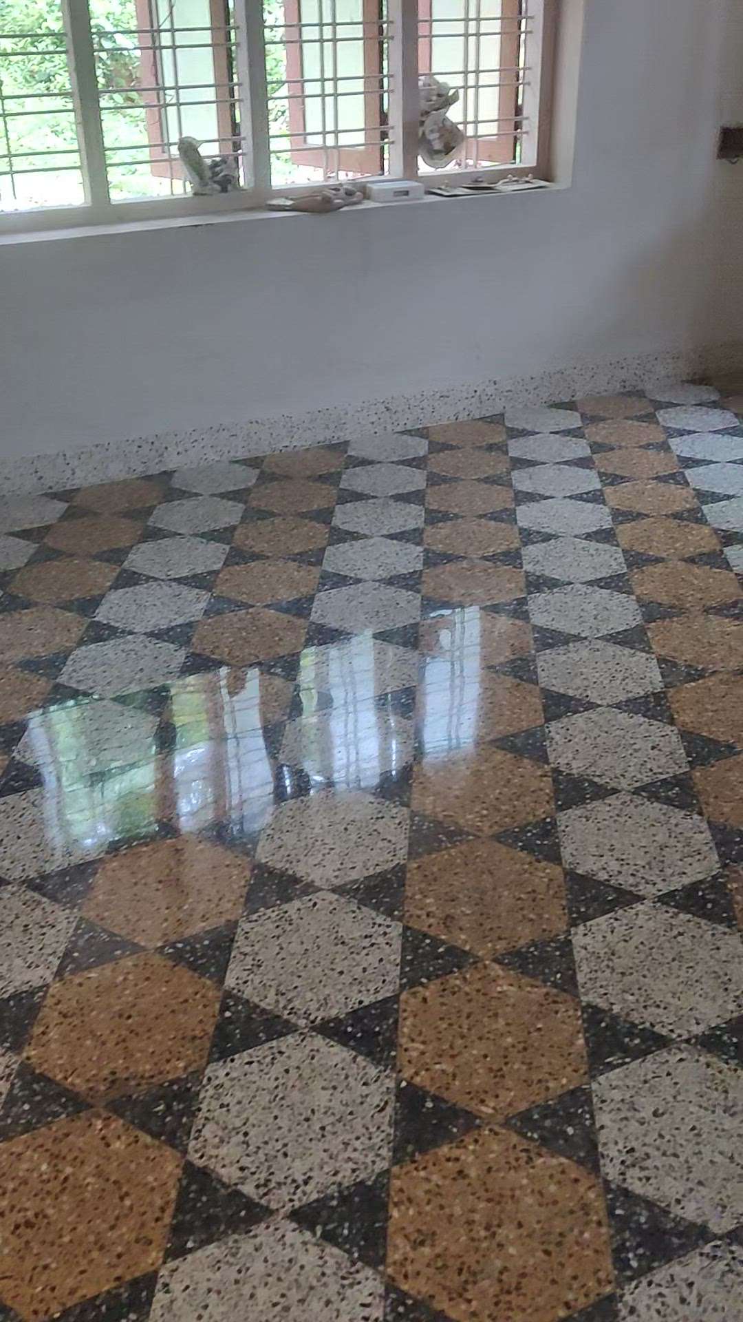 old mosaic floor polishing
