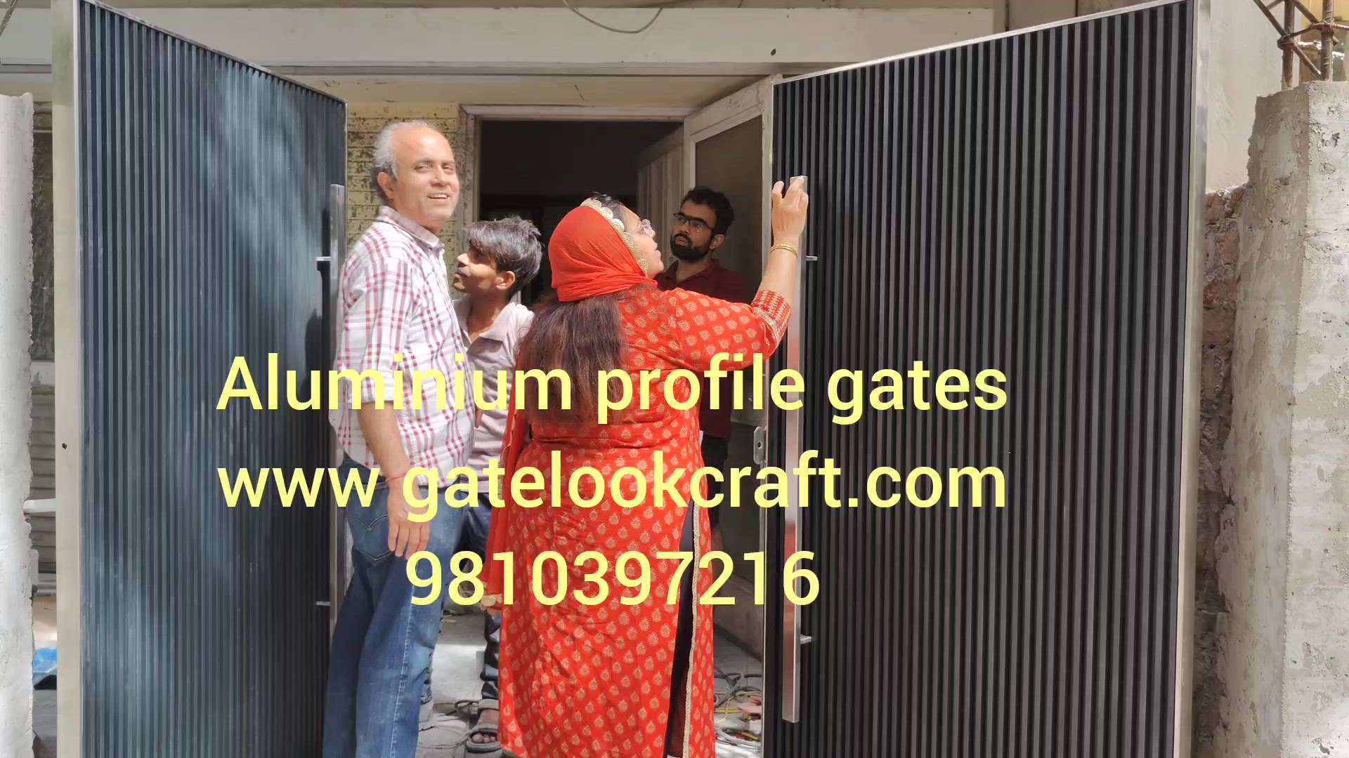 Aluminium profile gates by Hibza sterling interiors pvt ltd #gatelookcraft #aluminiumprofilegates #interiors #architectgatedesign #gates #gatedesign #modulargate