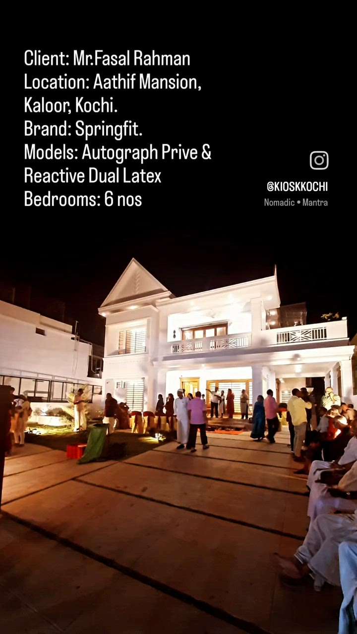 New Home where luxury meets quality and comfort.
Client: Mr.Fasal Rahman, 
Location: Aathif Mansion, Kaloor, Kochi.
Mattress Brand: Springfit
Models: Autograph Prive, Reactive Dual Latex.
Bedrooms: 6 nos
Call +918714 225 603.

 #Mattresses #beddings #Beds
