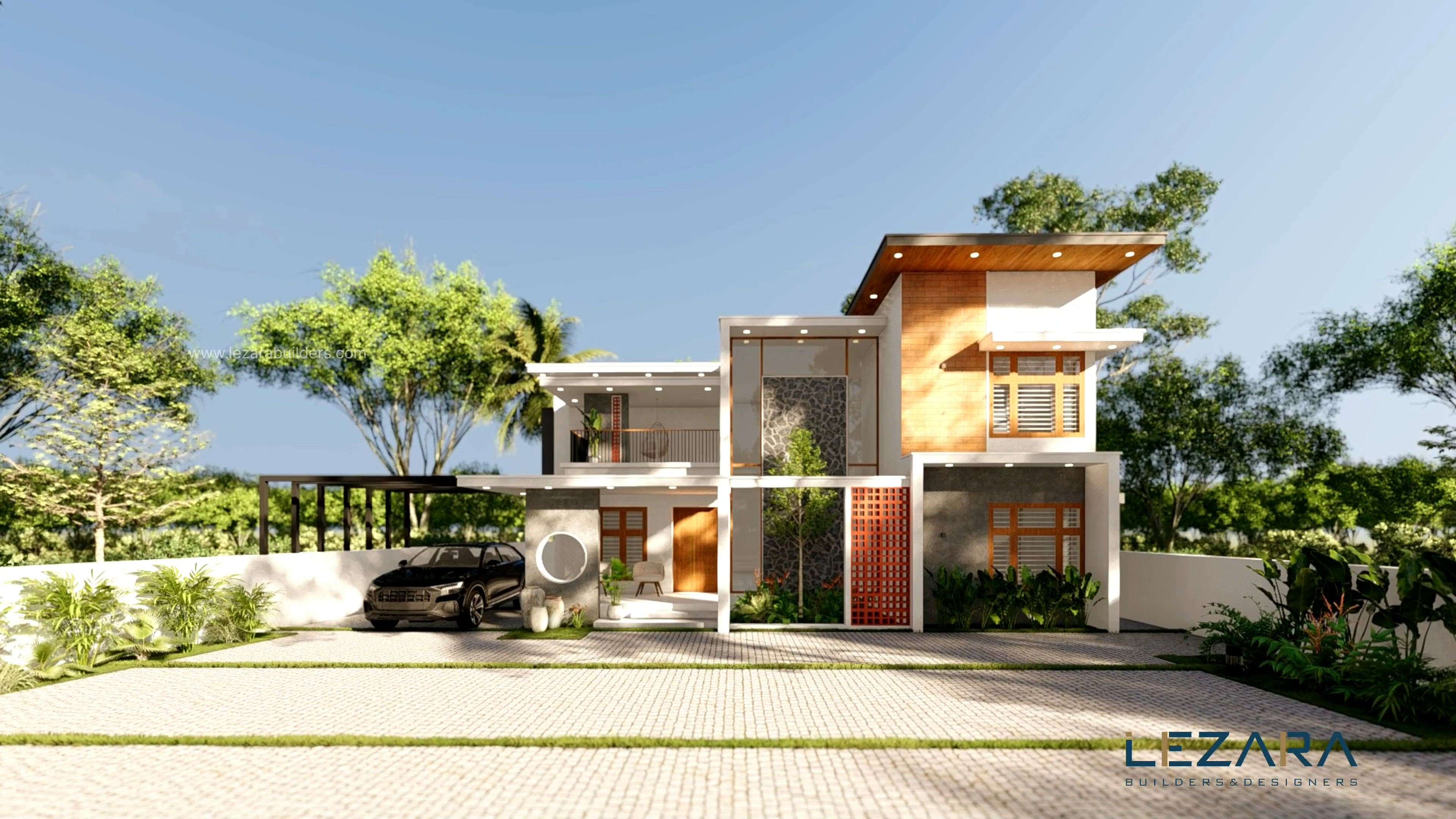 Ongoing kerala modern home  project at manjeri
 #modernhouses #ContemporaryDesigns #architecturedesigns #archilove #lezara #InteriorDesigner