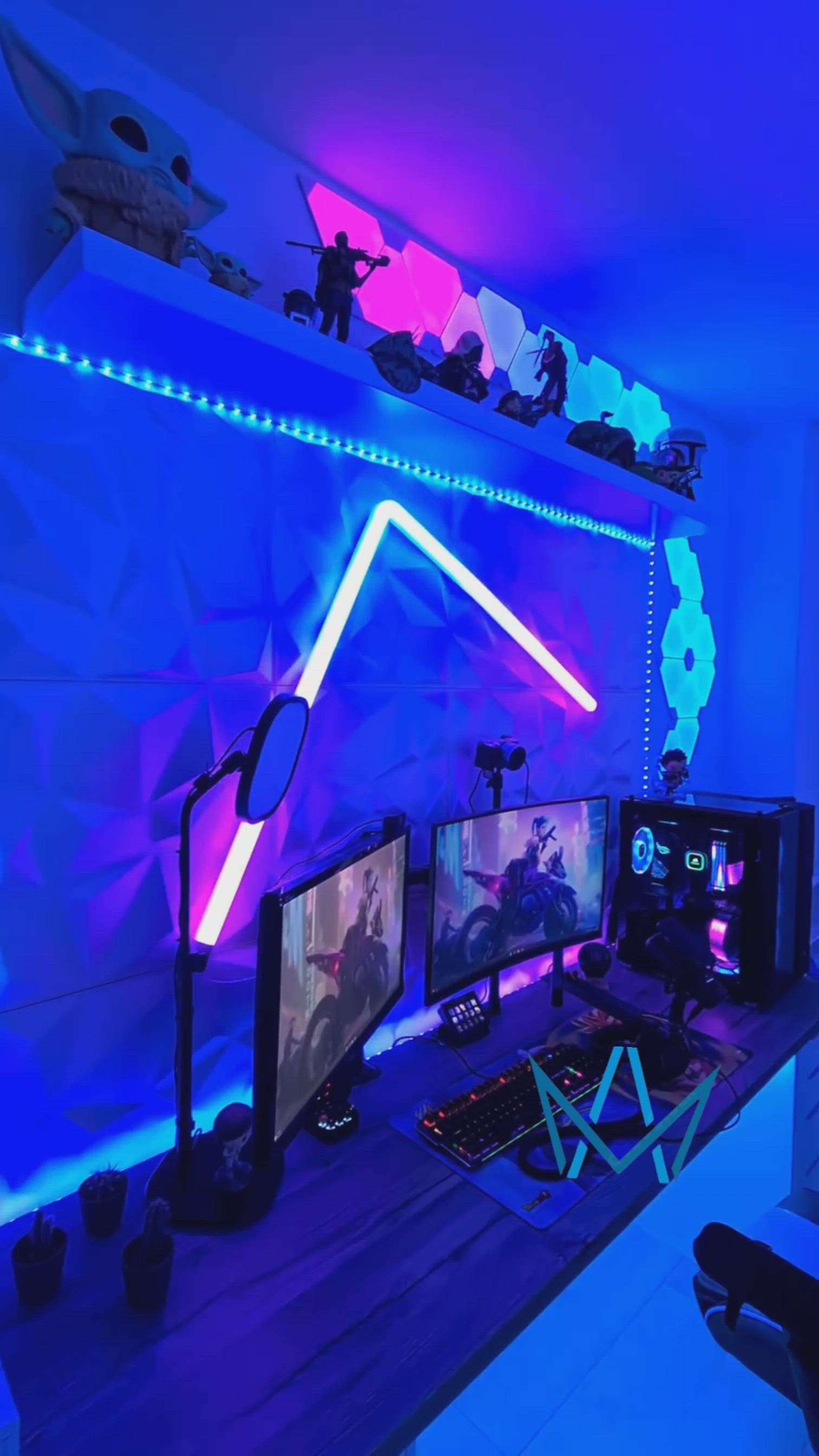 Gaming room done right. 
A gamers dream come true with the aesthetics on another level 
#nanoleaf

Contact us for more details

#smartliving #smarthome #smartblinds #homeautomationindia #homedecor #homeautomationexperts #iot #internetofthings #smartswitches #automation #smartlights #smartindia #homeautomationsystem #smartcurtain #smartliving  #smartlights #zwaveplus #zwave #luxurylifestyle #luxury #theatreroof #opticalfibre #galaxyroof #hometheatre #hometheater #hometheaterexperts #sky #royalautomation #ifttt
#shootingstar
