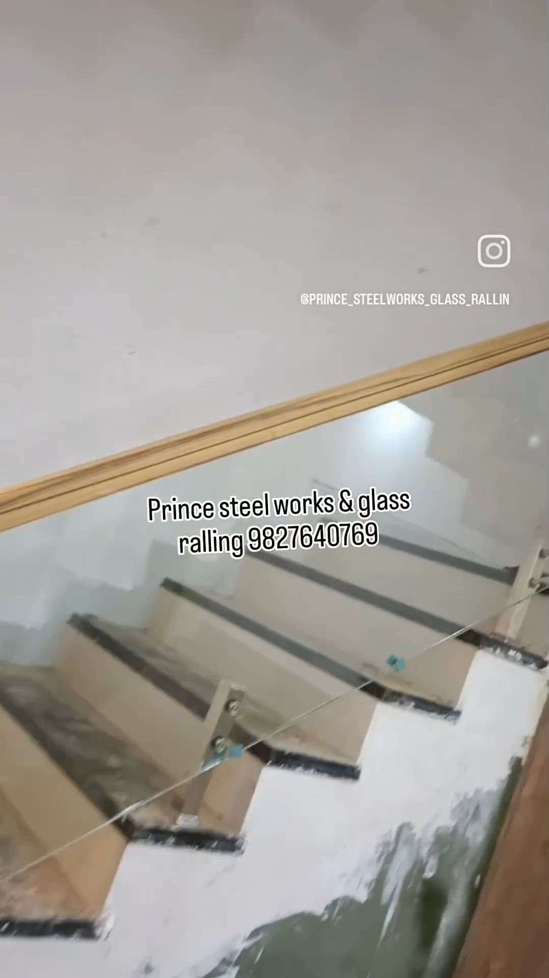 wooden glass ralling  #GlassHandRailStaircase  #GlassBalconyRailing  #GlassStaircase  #StaircaseDecors