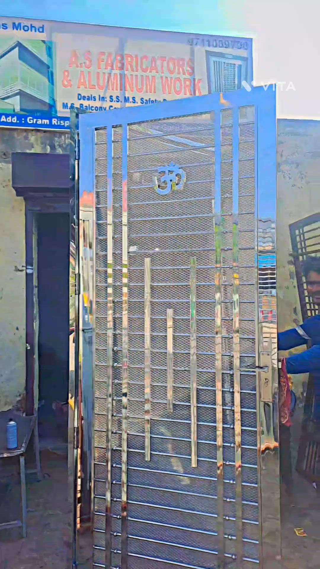 AS fabrication mob 9711039796 #ss door details #great 304 #godrej Godrej lock #work double net #om