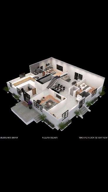 Floor #3d plan#with#front#elevation#design#by #neelam #design