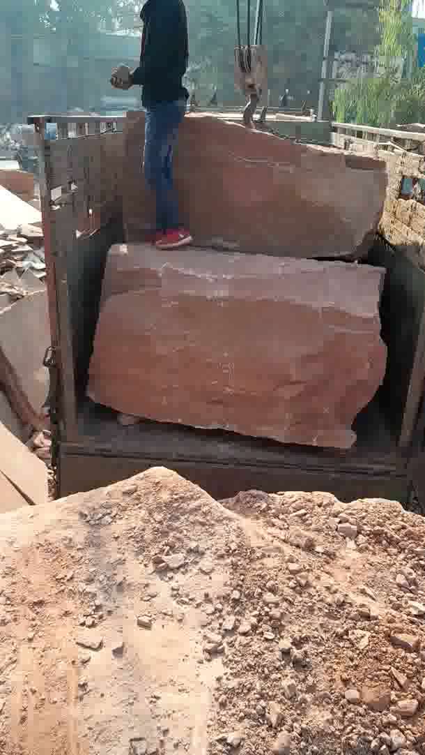 Red sand stone block