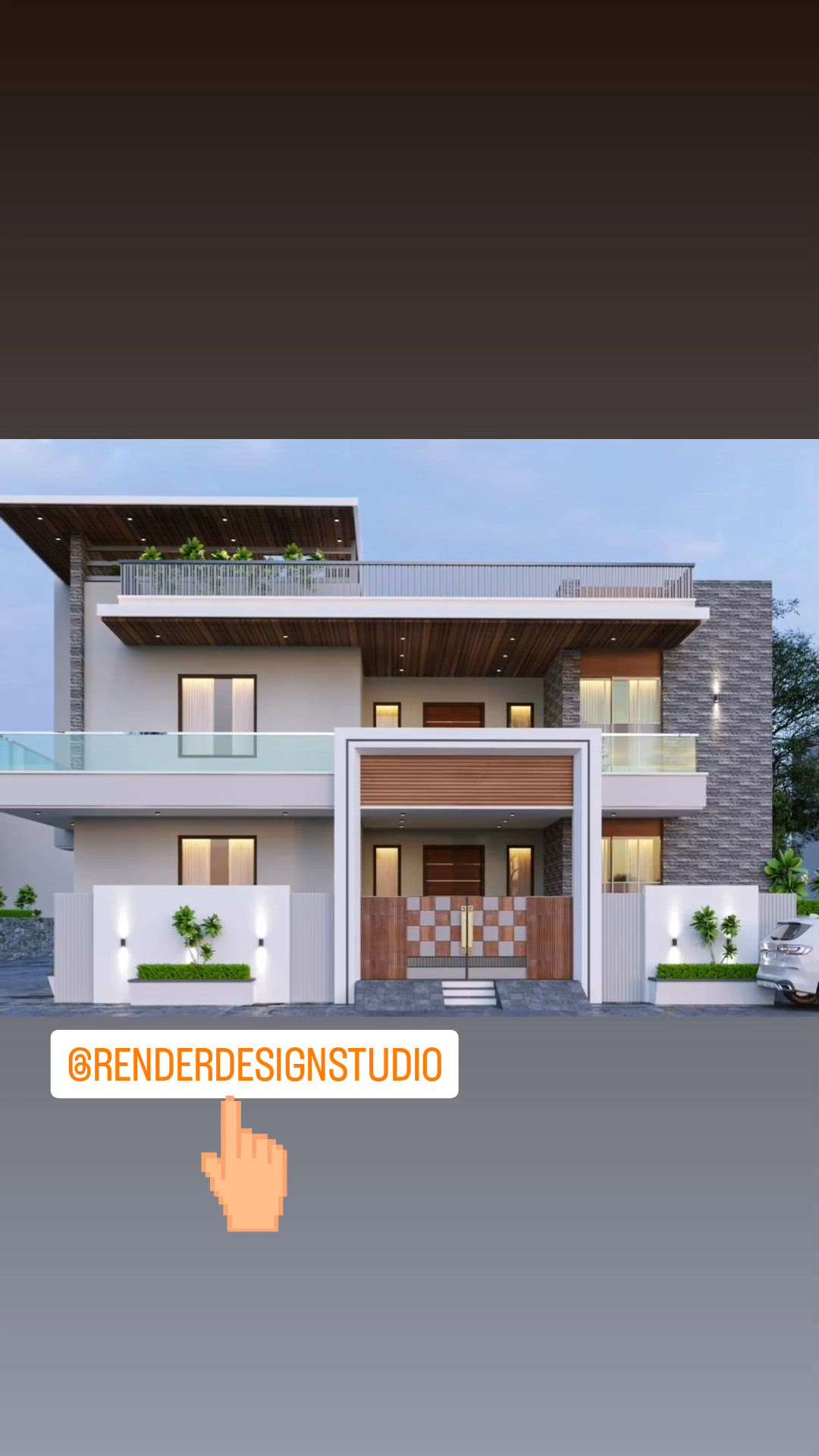 Render Design Studio
 #HouseDesigns  #50LakhHouse  #ContemporaryHouse  #hpuseplanfilesnoida  #ElevationHome  #ElevationDesign  #elevation_  #3DoorWardrobe  #3D_ELEVATION