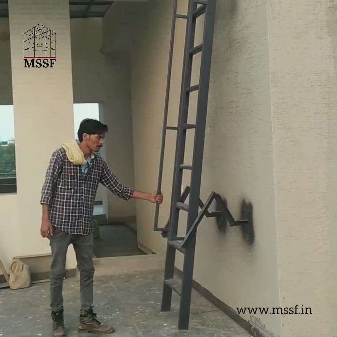 Folding Ladder for Terrace Mamti  #mssteelfabrications