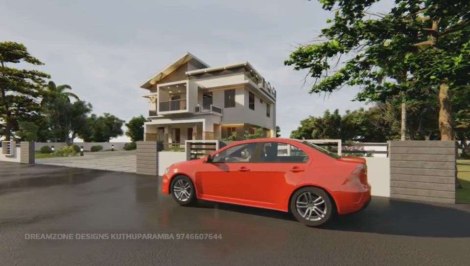 Exterior Design-3D
#3Ddesignstudio
#ElevationHome 
Dreamzone designs Kuthuparamba Kannur