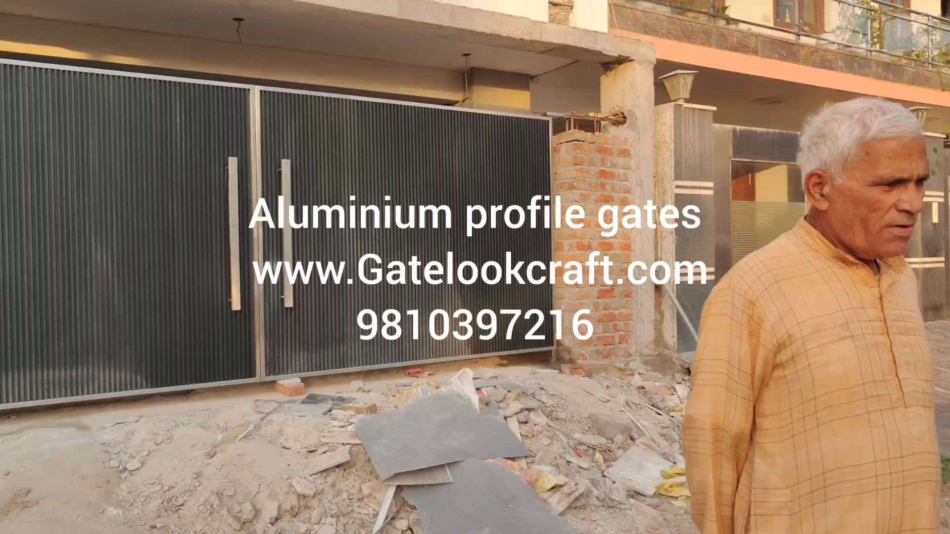 Aluminium profile gates by Hibza sterling interiors pvt ltd in #gatelookcraft #gatedesign #aluminiumprofilegates #MainGates #frontelevation #fancygates #