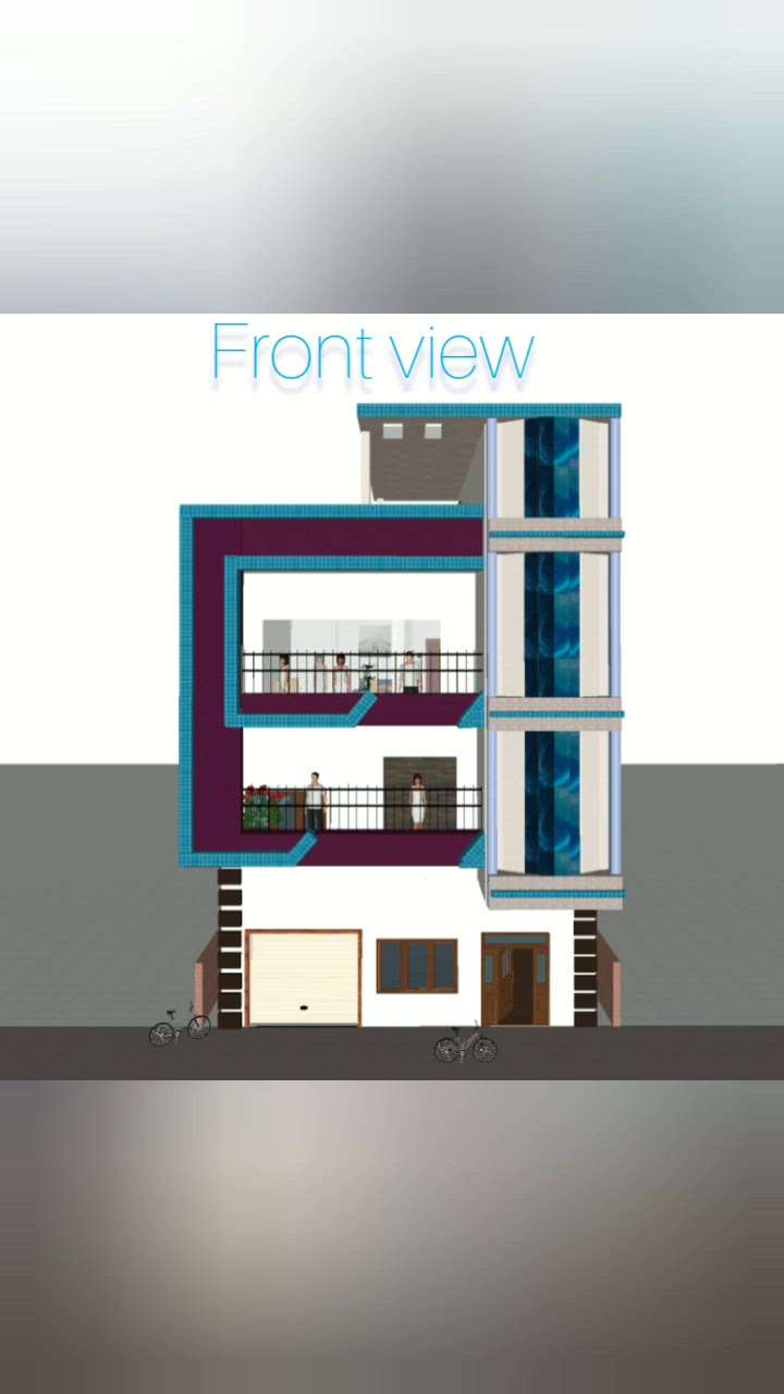 4BHK HOUSE Plan Front elevation modern