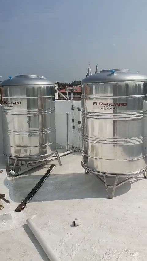2 1000l pureguard stainless steel water tanks in irinjalakuda