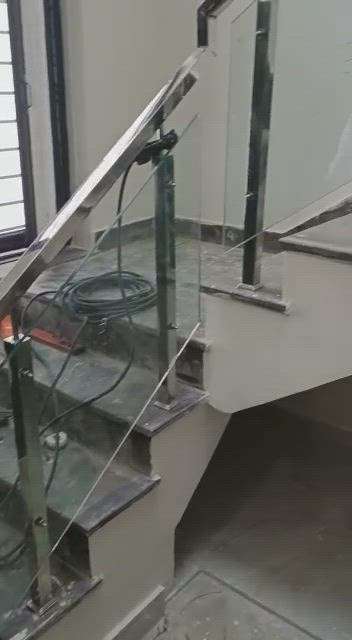 #glass railing #steel railing #StaircaseHandRail  #toughen