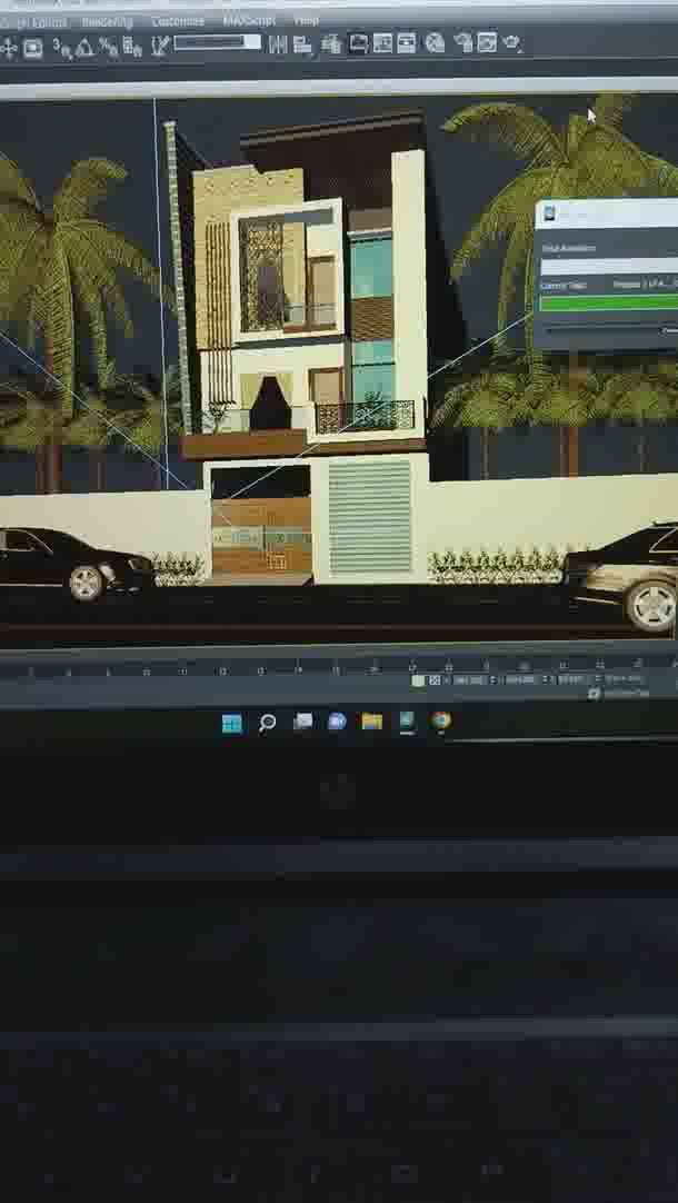 working time front elevation rendering  #3dmodeling  #3dmaxrender  #Designs  #homesweethome  #hdkerala  #hello  #jsb