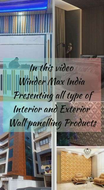 Windermax India Presenting you Interior & exterior products 

Aluminium louvers starting price 270/ par sq ft with coating solid colour 

WPC Exterior louvers 
Price is 220 par sq ft panel size 219X26X2900mm panel area 6.85 ft 

Charcoal panels for interior  price  550 par panel size 5"x9'6" panel area 4.15 ft   

WPC Interior Louvres
24mm and 15mm price 550 par pcs panel size 6"x9'6" panel area 4.75  

ACP  Louvers
3mm 0.25 mm sheet Material Cost 185 sq ft in solid colour wooden colour Price 250 sq ft 

industrial shad with installation
Starting Price 145 par sq ft 

Matel Elevation with 3mm aluminium sheet
With Laser cutting with coating with installation Starting Price  600 sq ft 

Installation charges and GST our transportation Extra 

If Any requirement Now or in Future Please Contact us  any time Call or Whatsapp me:-
+91 8882291670 
+91 9810980278

www.windermaxindia.com
Info@windermaxindia.com