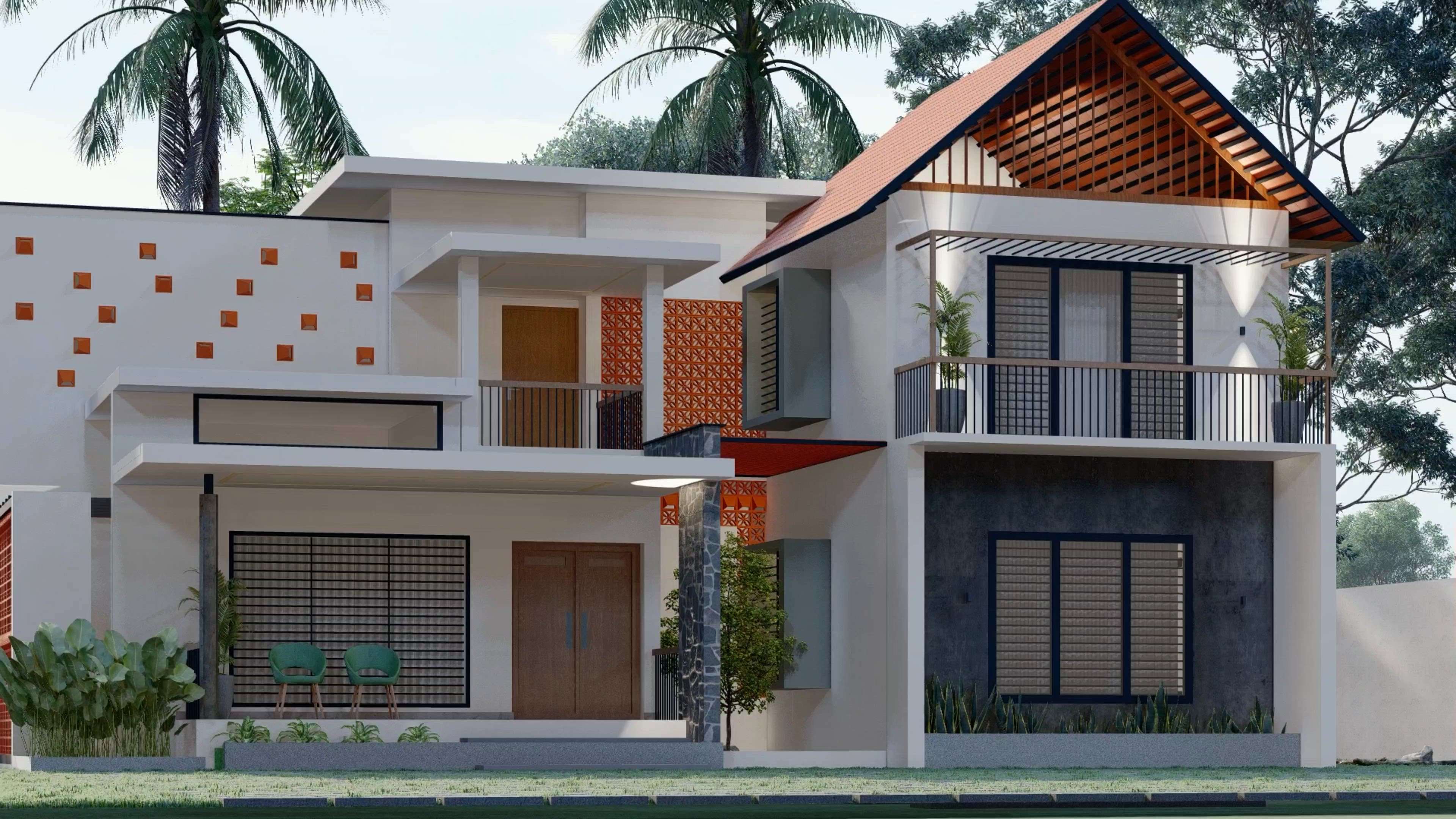 #exteriordesing  #modernarchitect  #courtyardhouse  #KeralaStyleHouse