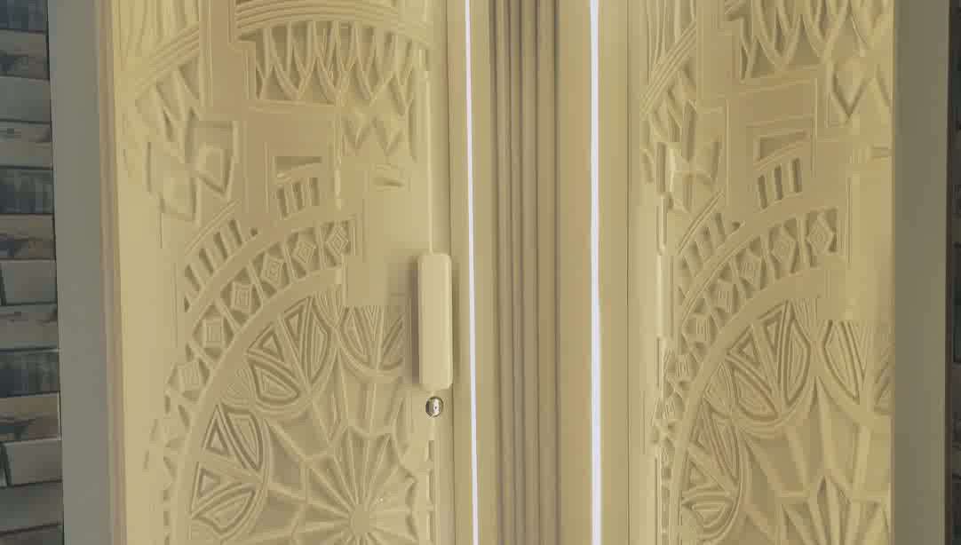 Door Design💡 ideas 
        Duco door with light💡 fitting 
per door cost 40000 with fitting no lock #door  #maingates  #maingate