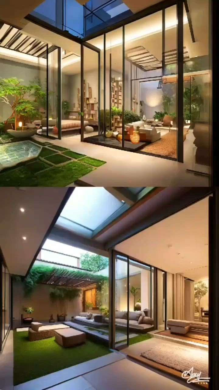 Contemprary living cum courtyad design concept for a esteemed client from Malappuram.
#InteriorDesigner #Architectural #interior #LivingroomDesigns #courtyard  #greencaplandscape