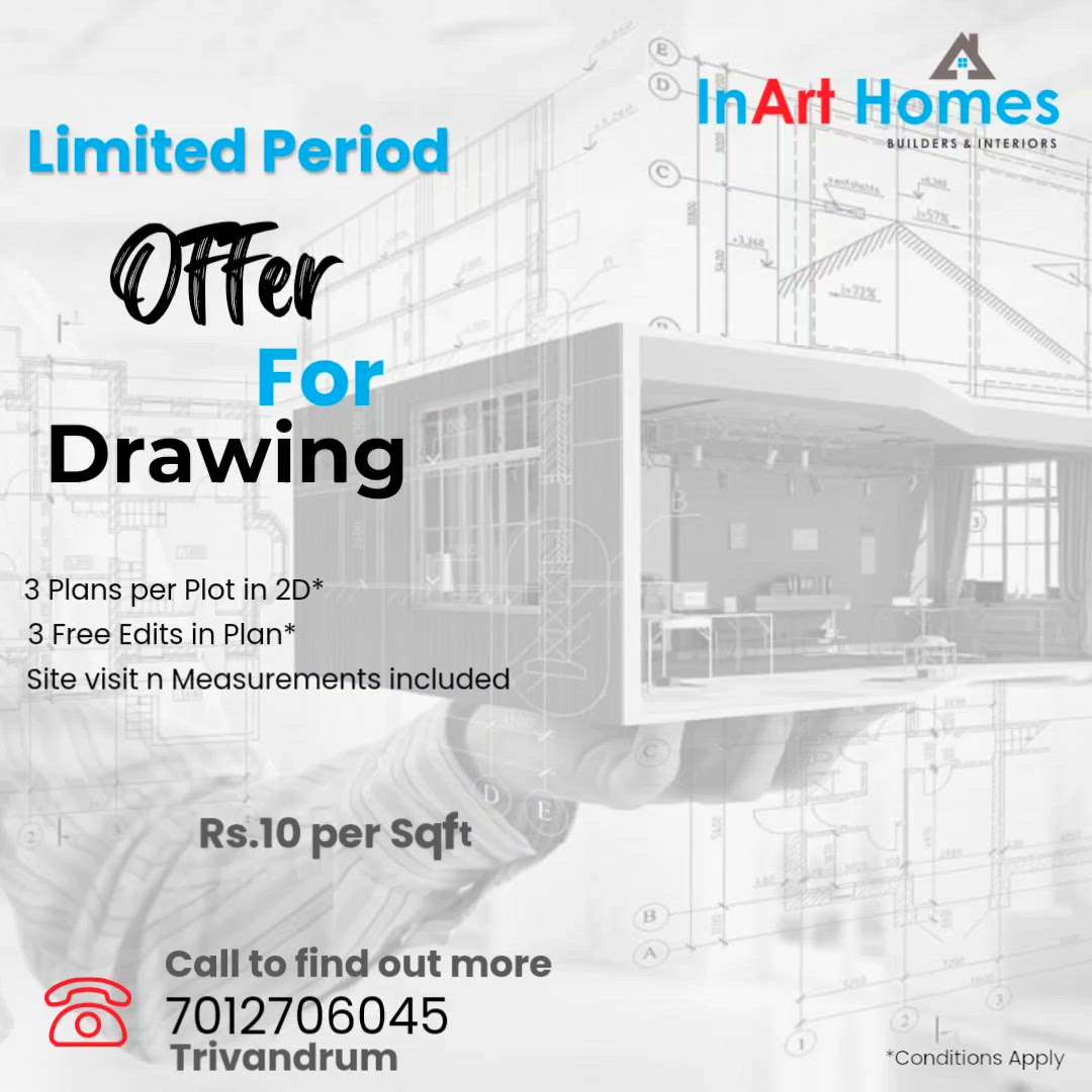 Limited Period Offer...

All Types of Building Drawings Available.
Our Services 
1.IBPMS PreDCR Corporation Online Drawings
2. Structural Designing &  MEP
3. Lay out for Villa Projects
4. Plot Division
5. Land Surveying
6.Loan Estimate
7. Permit & Completion Works  

Contact
InArt Homes Building Consultant
7012706045, Trivandrum

 #predcrdrawing  #predcr  #ibpms  #permitplanforresidentialbuilding  #permitdrawing  #PERMIT  #permitdrawing  #permitapproval  #permitdrawings  #completionplan  #completions #estimates  #bankloanestimate  #bankloansanction  #2DPlans  #2dDesign  #2Dlayouts  #2dfloorplan  #LayoutDesigns  #3d_layout  #3DPlans  #inarthomes  #inart  #trivandrumhome  #trivandrum  #InteriorDesigner  #ModularKitchen  #modularwardrobe  #FalseCeiling