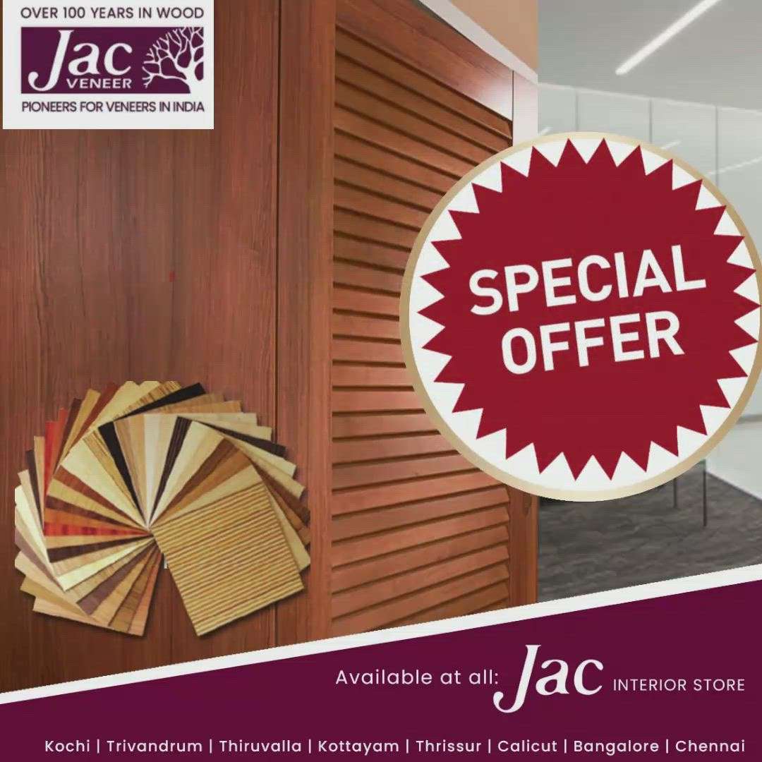 #JacInteriorStore #Kalamassery #Jacwud #JacGroupIndia  #Jacfloor #Jacfurn #WoodenFlooring  #Flooring #prelamMdf #PrelamHdf #veneeredMDF #cement_fiber_board #finger_joint_board #Veneer #jacveneer #beechwood #wpc_board #wpc  #offer