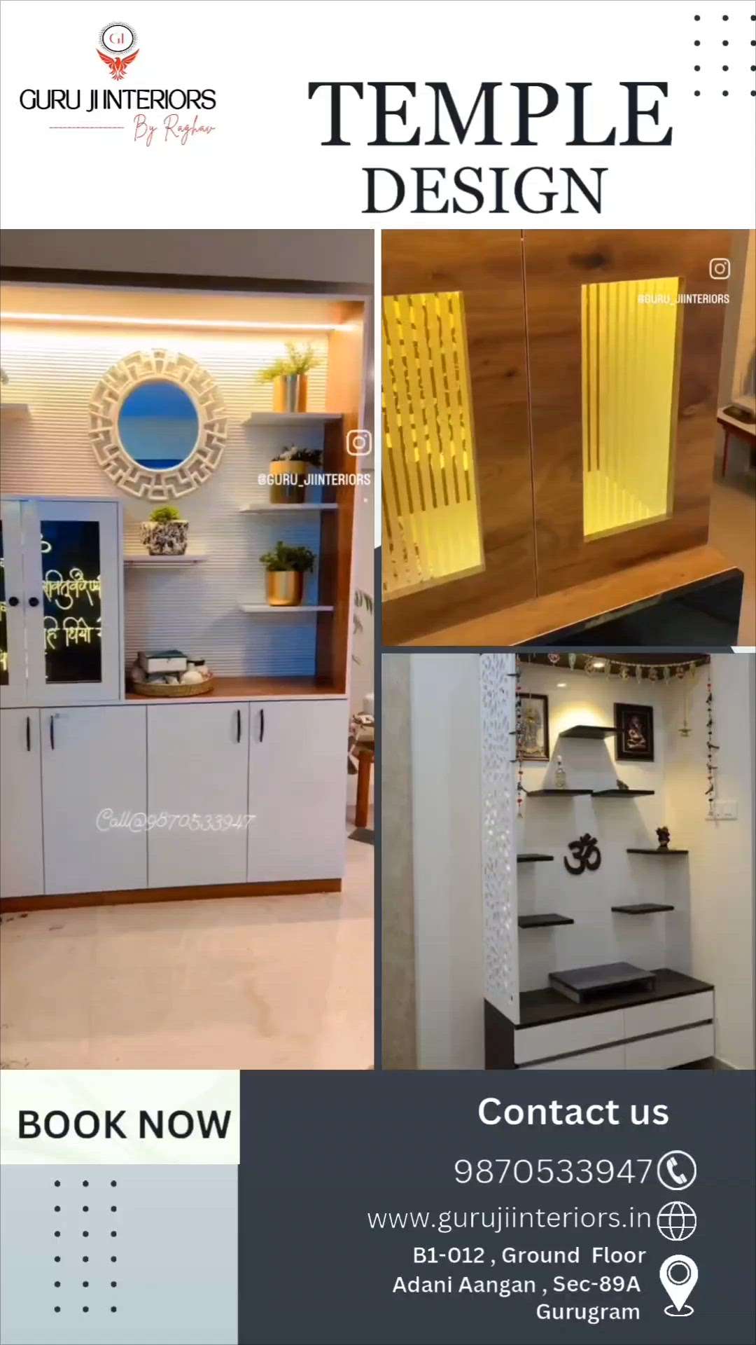 ✨ Beautiful Pooja unit Design
Design by - Raghav 
Guru ji interiors 
Call - 9870533947
.
Best interior designer in all over Gurugram #gurujiinteriors
.
#blessings#interior#
#interiorstyling#
#new_mandir_design#
#wooden_pooja_mandir