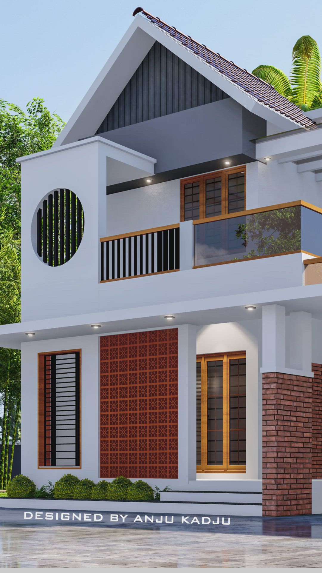 1918 sqft😍3 bhk house
Carporch,
sitout,
 pooja
living room
dining room
kitchen
workarea
3 bedroom and its 
attachedtoilet
staircase
upper living
balcony

 #modernhousedesigns #besthome #keralahousedesign