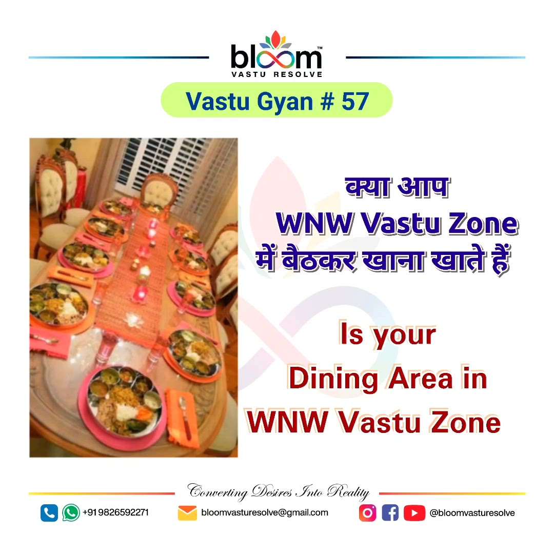 Your queries and comments are always welcome.
For more Vastu please follow @bloomvasturesolve
on YouTube, Instagram & Facebook
.
.
For personal consultation, feel free to contact certified MahaVastu Expert through
M - 9826592271
Or
bloomvasturesolve@gmail.com

#vastu 
#mahavastu #mahavastuexpert
#bloomvasturesolve
#vastuforhome
#vastuformoney
#vastureels
#wnw_zone
#dining
#diningroom
#diningtable