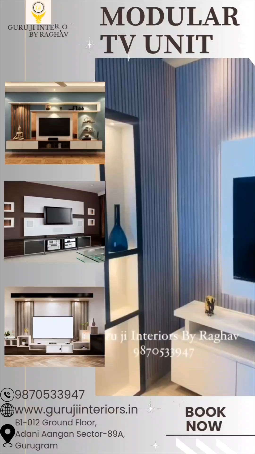 MODULAR TV UNIT DESIGN ✨
Get Lowest price &  best quality home interiors💫
.
Guru ji interiors
By Raghav
Call - 9870533947 
#gurujiinteriors
#Interiordesign 
#tvunit 
#tvpanel
#homeinterior