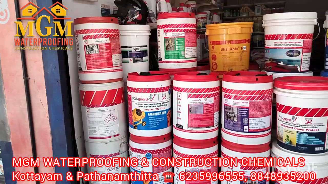 MGM Waterproofing and Construction Chemicals dealers of Kottayam and Pathanamthitta. We deal with the brands of FOSROC, SIKA, ARDEX ENDURA, ZYDEX, STP, Dr.Fixit, La Greens and Berger Home Shield Tile Adhesive 
 #waterproofingproducts #constructionchemicals  #tileadhesive  #WaterProofing  #Kottayam  #Pathanamthitta  #Kollam  #Idukki #Alappuzha