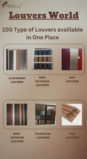 100 types of Louvers Available in one place.
.
.
#aluminiumlouvers #aluminium #Exterior #wpcinterior #louvers #elevation #site #Interiordesigner #Frontelevation #modernexterior  #Home #Decor #louvers #interior #aluminiumfin #fins #wpc #wpcpanel #wpclouvers #homedecor  #elevationdesign #architect #interior #exteriordesign #architecturedesign #civilengineering  #interiordesigner #elevations #drawing #frontelevation #architecturelovers #home #facade 
.
.
For more details our all products please visit websites
www.windermaxindia.com
www.indianmake.co.in 
Info@windermaxindia.com
or call us on 
9810980636, 9810980278

Regards
Windermax India