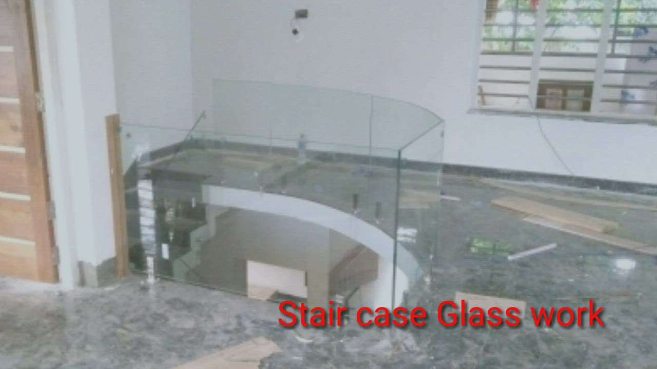 #staicase handrail
 #glass handrail
wooden with glass handrail