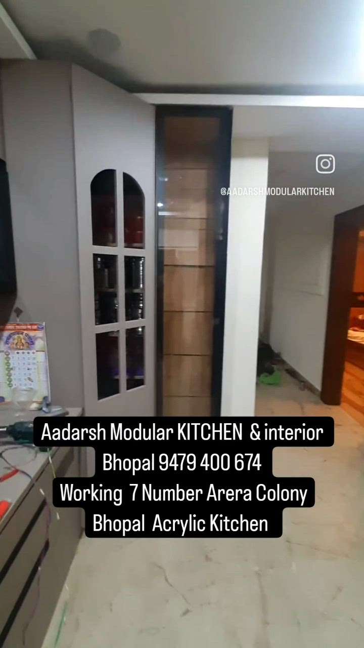 Working Acrylic modular kitchen Arera Colony Bhopal calling 9479 400 674