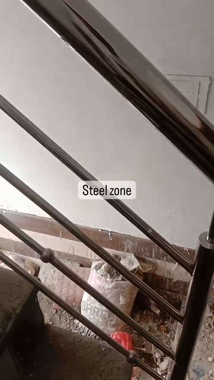 stairs sternal steel and half glass reling gred 304 steel zone jaipur.8078604924