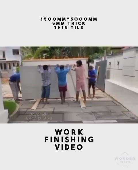 1500*3000
5mm thick thin tile 
full work finishing video