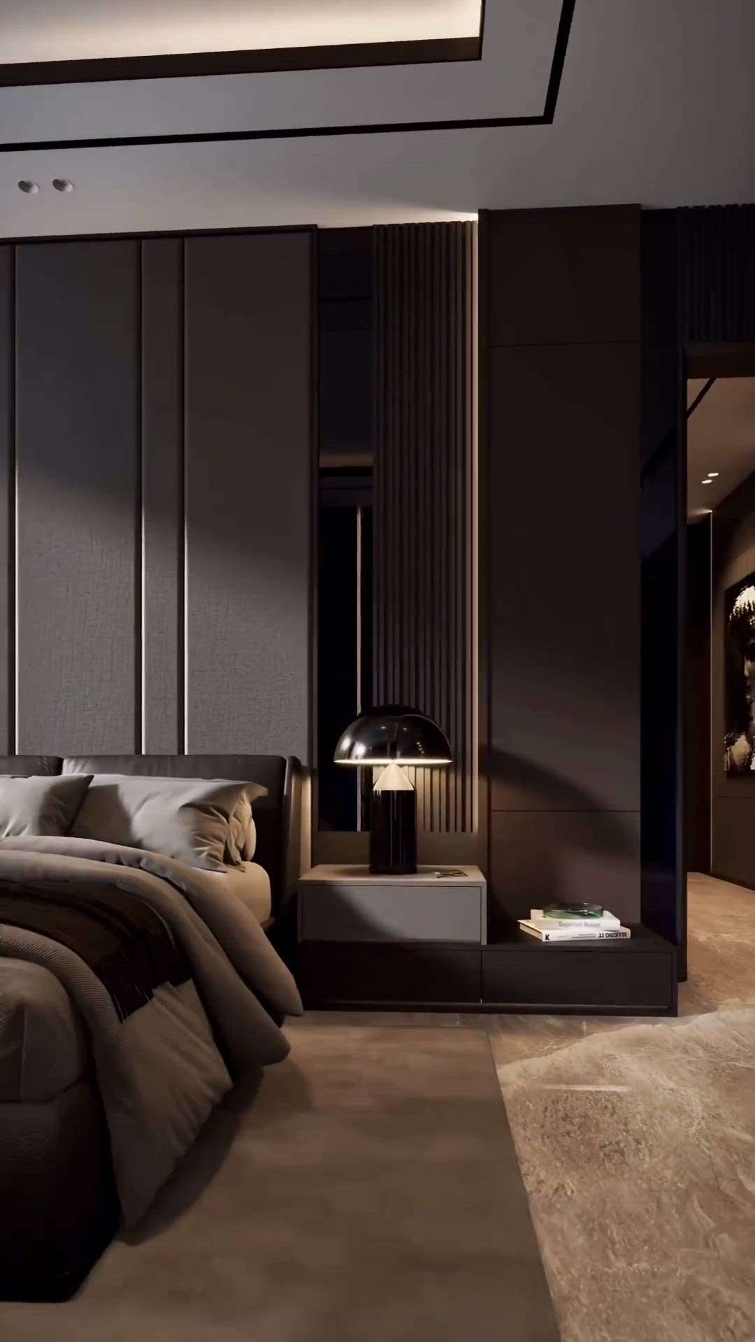 #InteriorDesigner  #MasterBedroom  #darkshades  #BedroomDecor  #KingsizeBedroom  #BedroomIdeas  #Architectural&Interior  #architecturedesigns  #Designs
