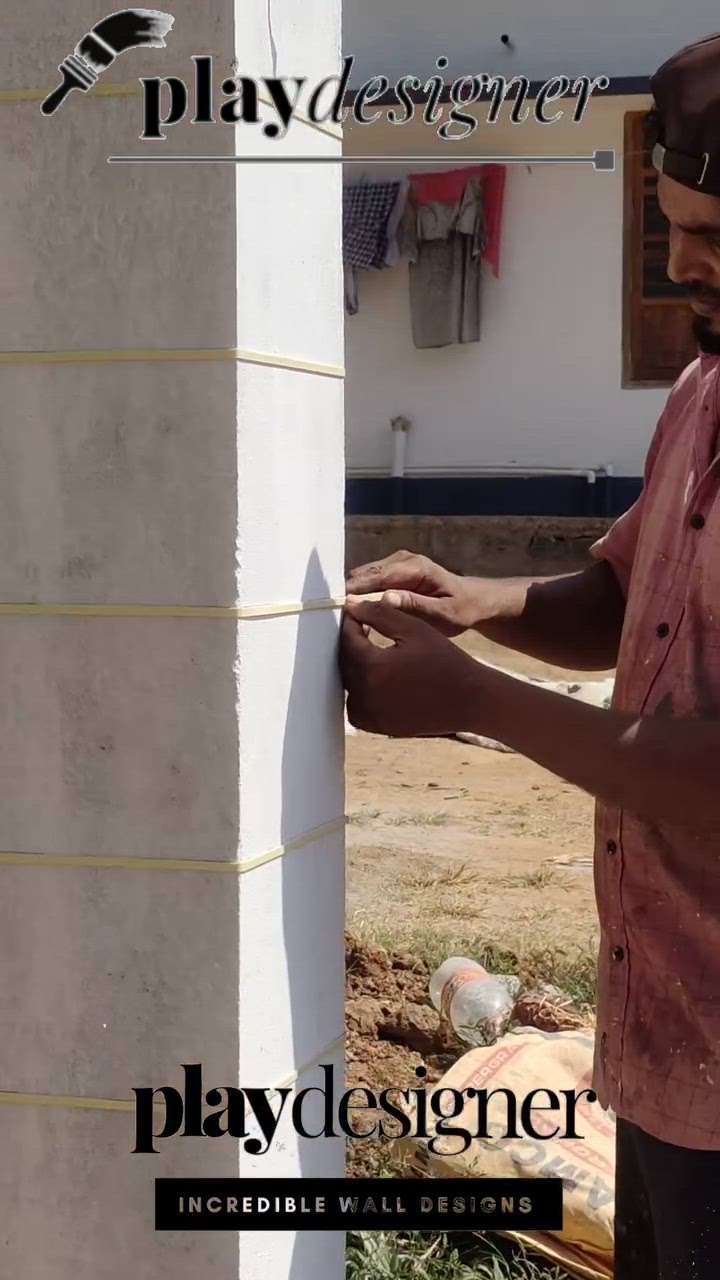 pillar texture painting designe 
#cement_pillar #TexturePainting #WallDesigns