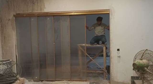 glass sliding door 🚪 #Carpenter w #viral2023