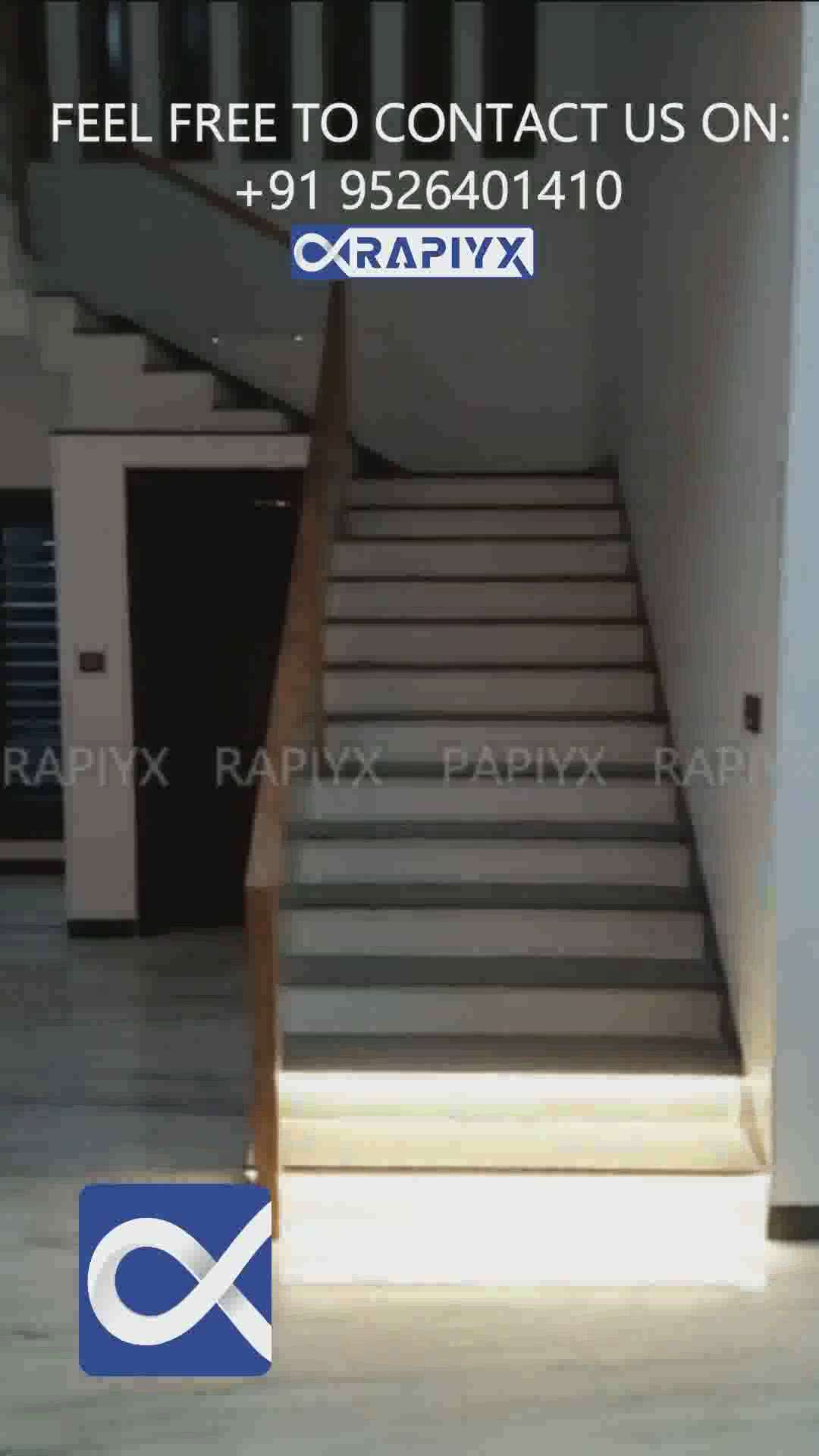 Staircase light Automation #StaircaseDecors #GlassHandRailStaircase #GlassStaircase