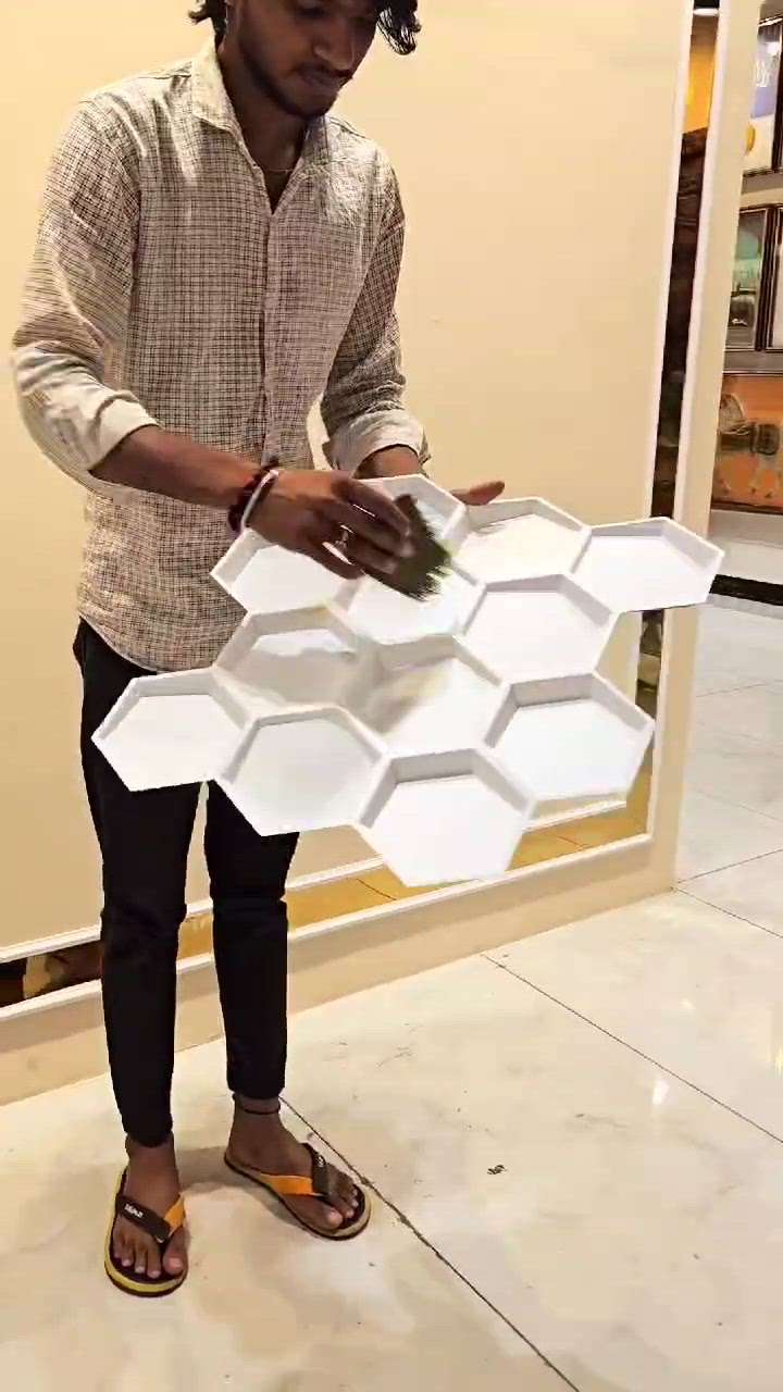 *3D PVC Panel Hexagon Design Installation*…. ask For All Designs OR Book Your Orders Now!! 🤩  #viralreels