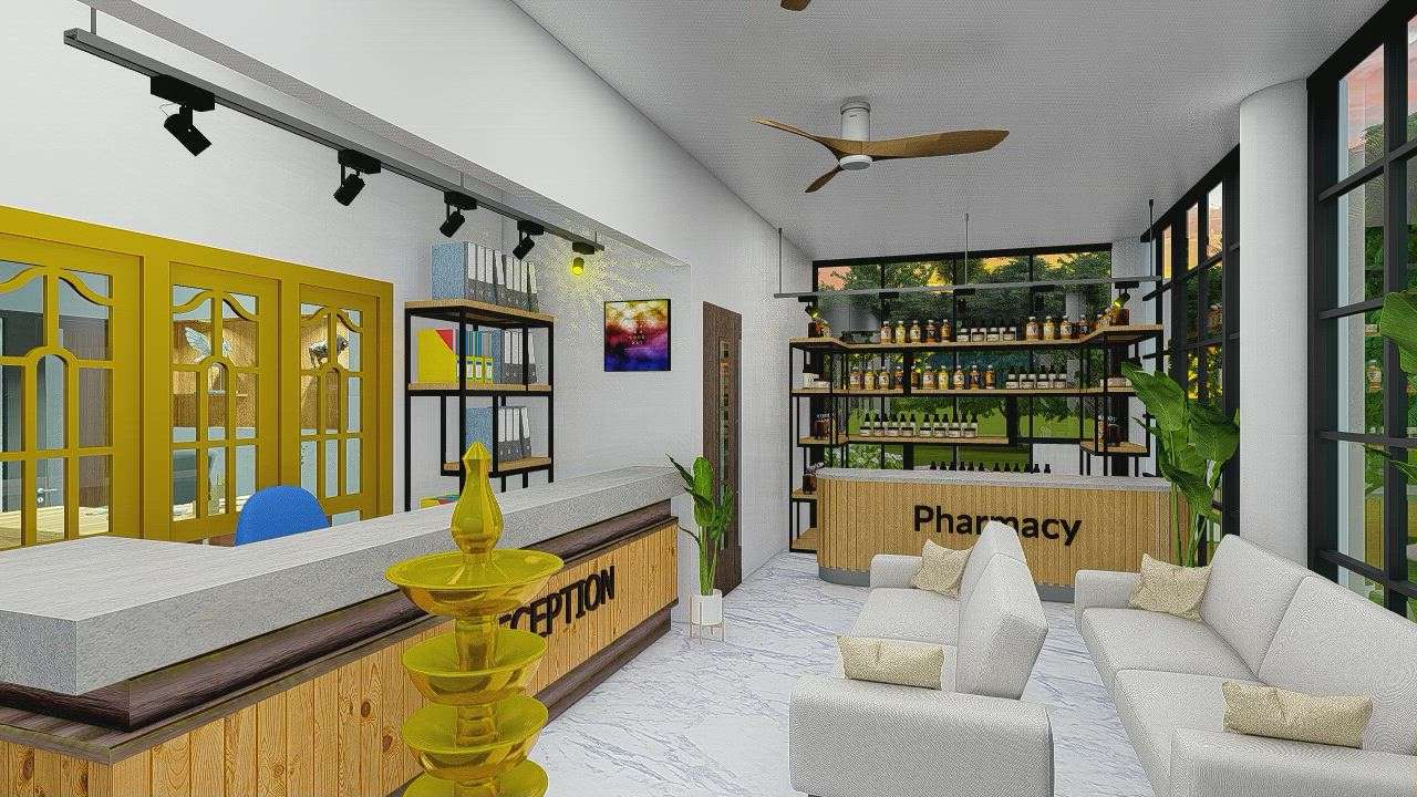Reception and Pharmacy
.
.
#mjengineers&architects 
#hospitality #hospital_floor #Hospital #receptiondesign #receptiontable #InteriorDesigner
