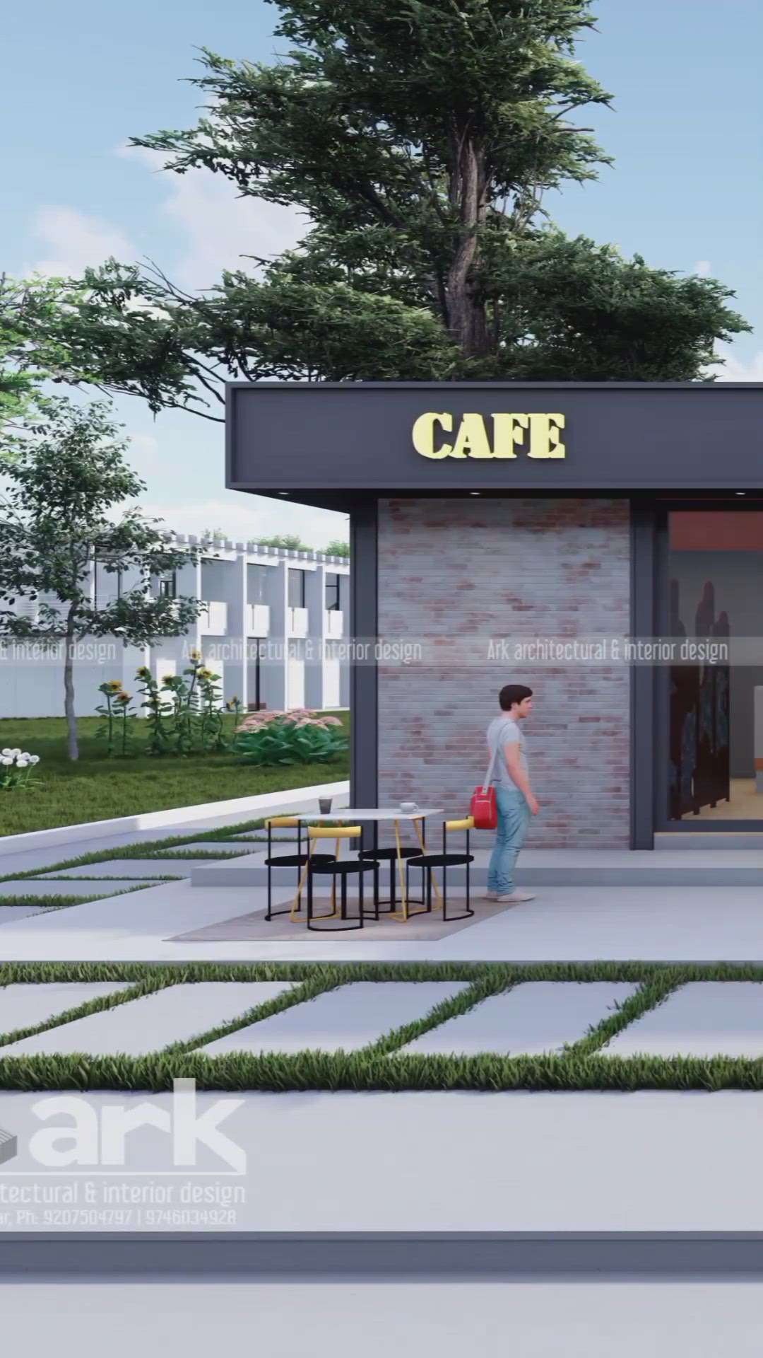 CAFE 🧋3D Exterior Work sketchup + Lumion  #coffeshop  #cafe  #exteriordesigns  #Architect  #CivilEngineer  #all_kerala