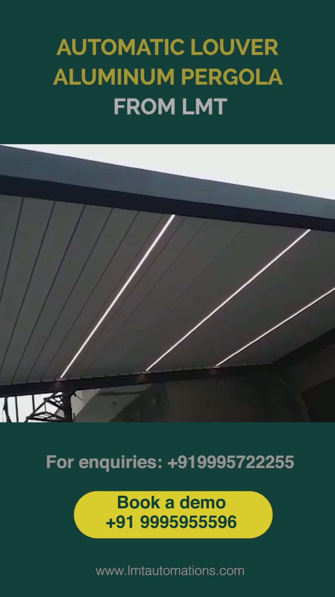 AUTOMATIC  LOUVERS PERGOLA IN KERLA #HomeAutomation #HouseDesigns #RoofingIdeas #automationsolutions #KeralaStyleHouse #ContemporaryDesigns #automaticroofing #automatic_shutters #automaticgates