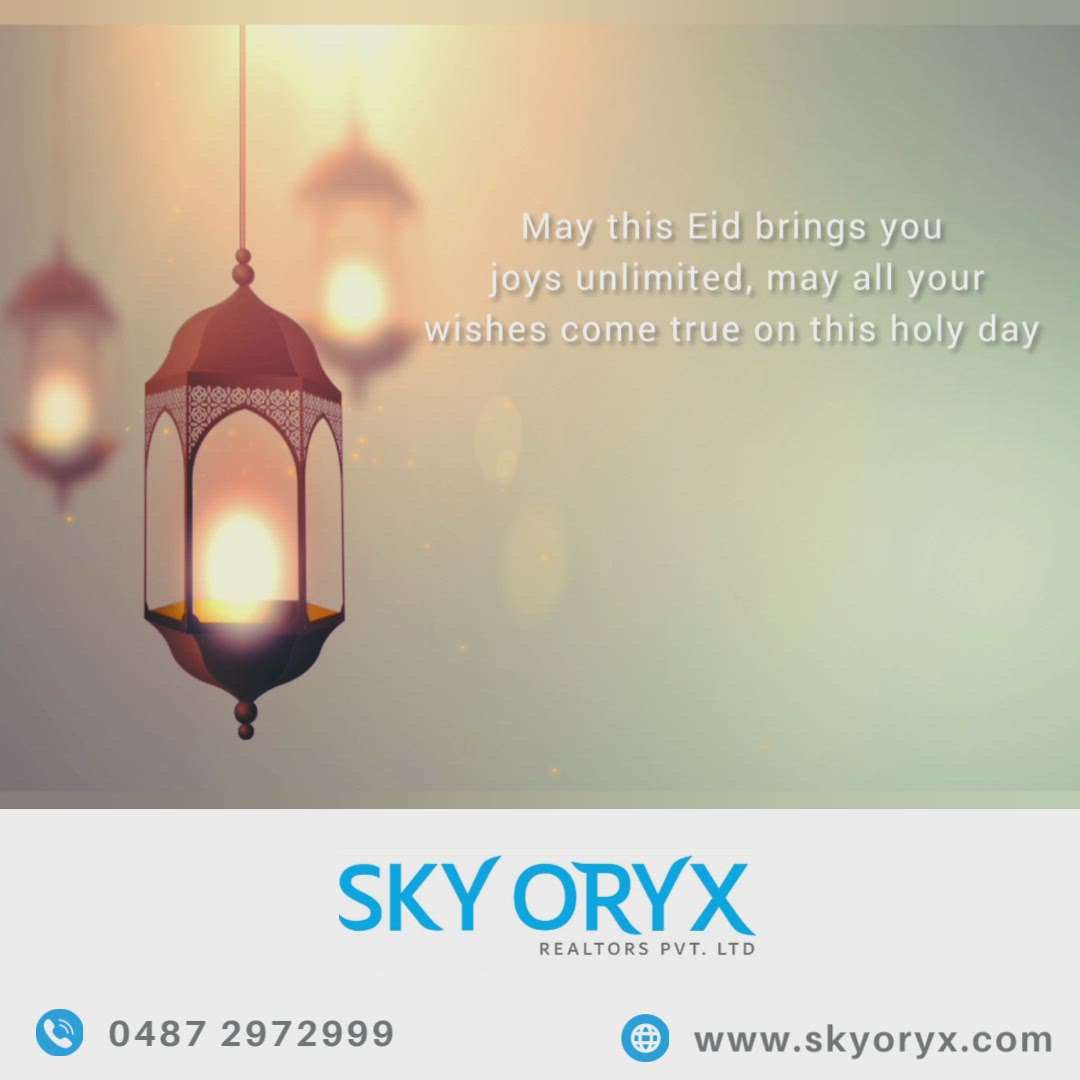 Let's celebrate the holy Eid together with joy and happiness.

 #skyoryx #builders #developers #villa #appartment #lifestyle #builderinthrissur #instagood #instagram #happiness #godlove #instalover #instagood #wishes #wishes #eidmubarak #eidalfitr #cheriyaperunnal