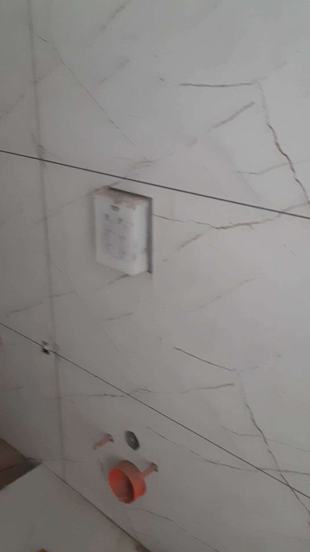 Toilet wall tile work with spacer , epoxy & conceild flush tank