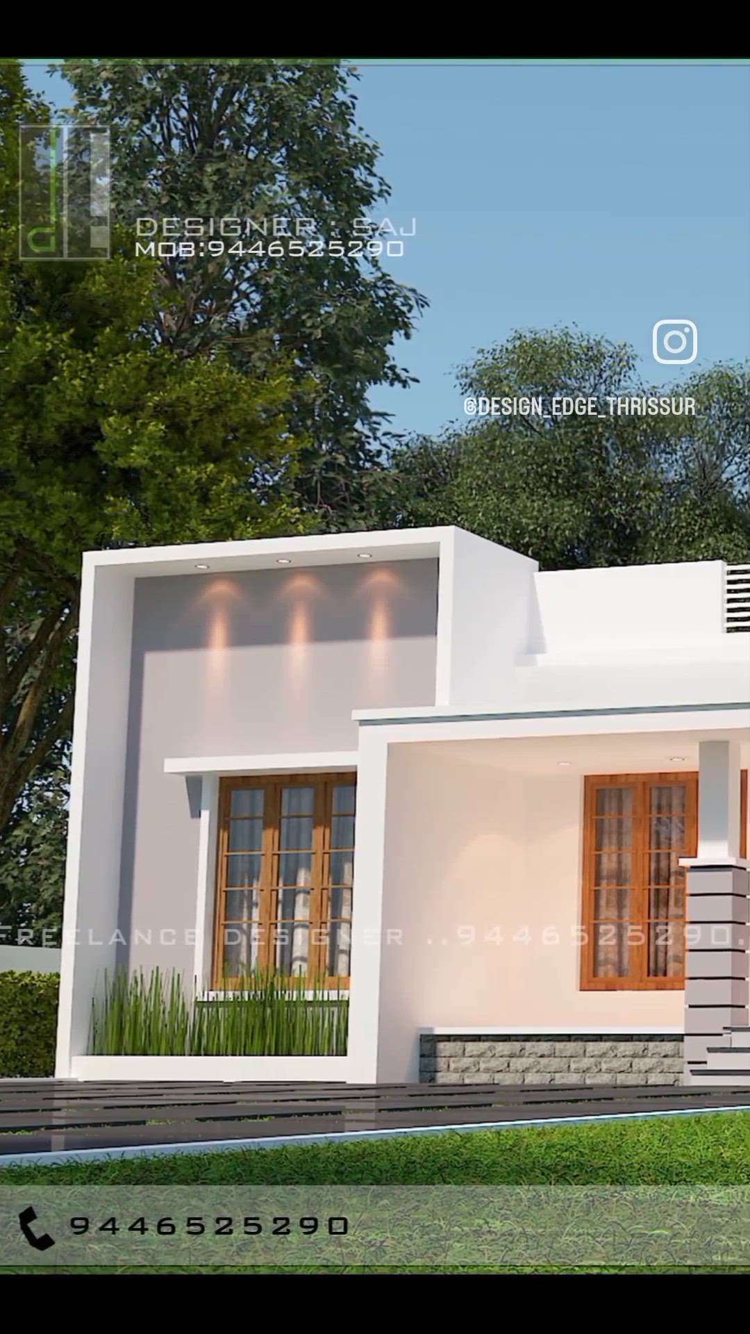 1100sqft residence exterior  #exterior_Work  #exteriors  #designedgethrissur #evelation #everyone #3d  #3D_ELEVATION