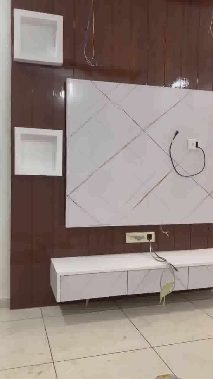 LED wooden working wall designing
