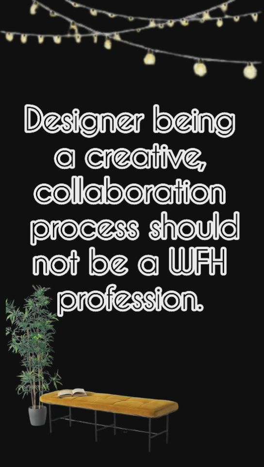 * Designer being a creative, collaboration process should not be a WFH profession
#InteriorDesigner 
#Architectural&Interior 
#LivingRoomInspiration 
#interiordecor  
#interiordecorating 
#HouseDesigns 
#Interior_Work 
#new_work_finished