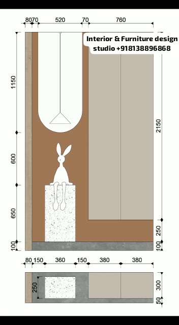 *We give detailed dimensions and working drawings of Wardrobe! Or any accessories in our Project* #WardrobeIdeas #4DoorWardrobe #WallDecors #Architectural&Interior #InteriorDesigner