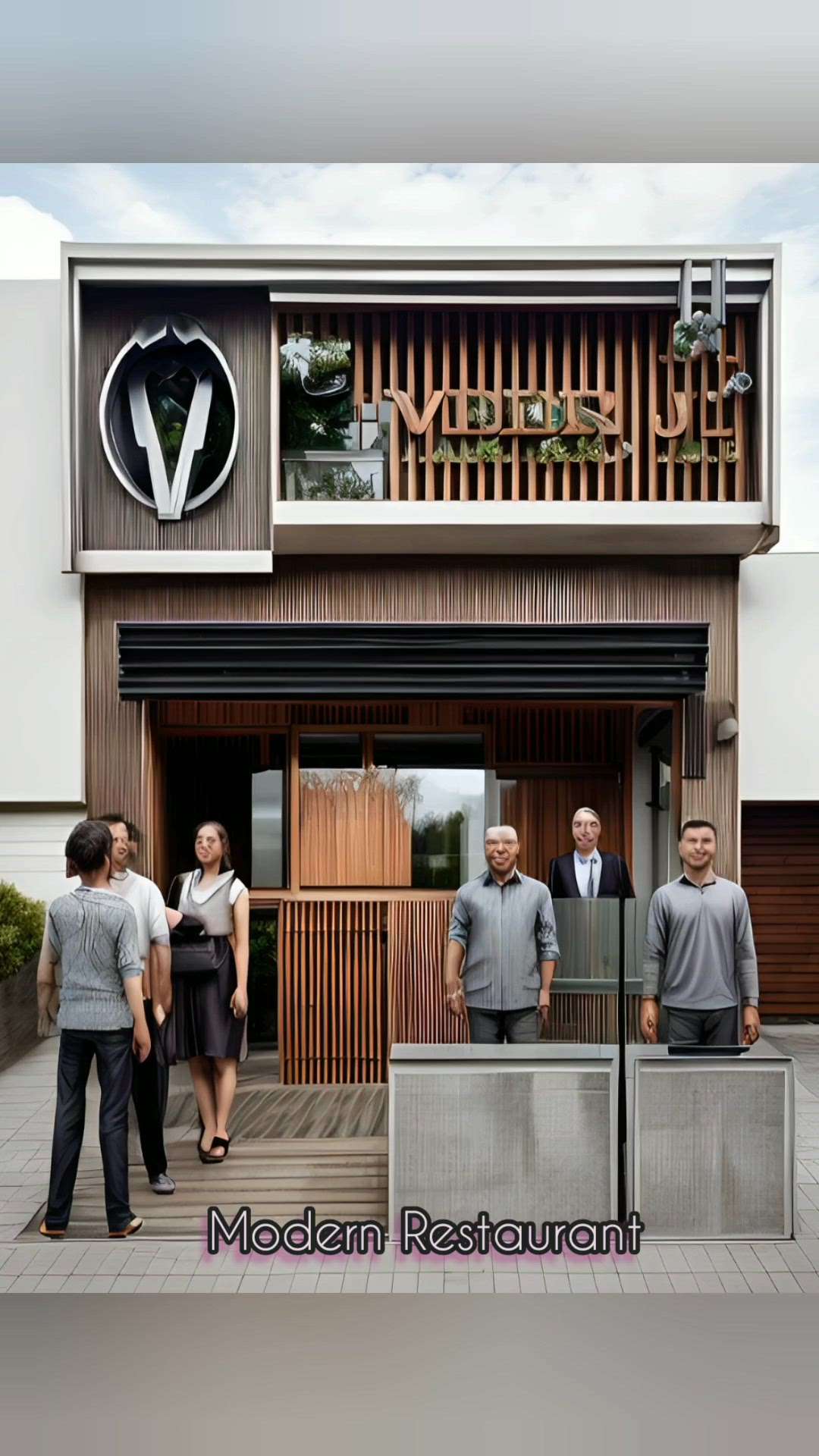 Modern Restaurant Front elevation design